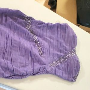Purple rhinestones cocktail dress
